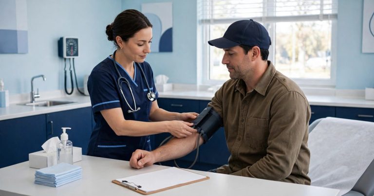 DOT physical exam at a clinic in Riverdale, GA.